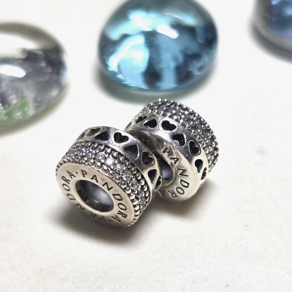 Authentic Pandora Hearts of Pandora Charms Sterling Silver Beads CZs Love Charms - Picture 1 of 4